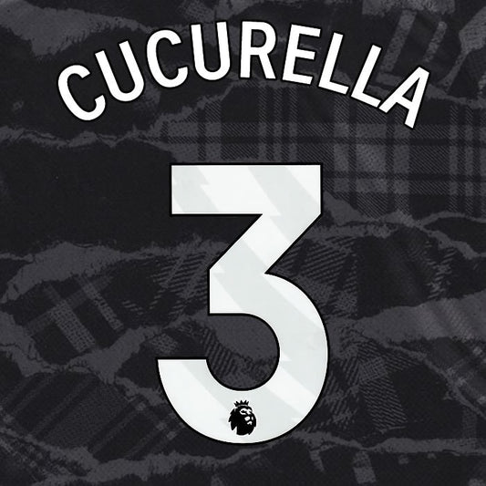 2024 2025 OFFICIAL CHELSEA CUCURELLA 3 WHITE 3RD PLAYER SIZE NAMESET