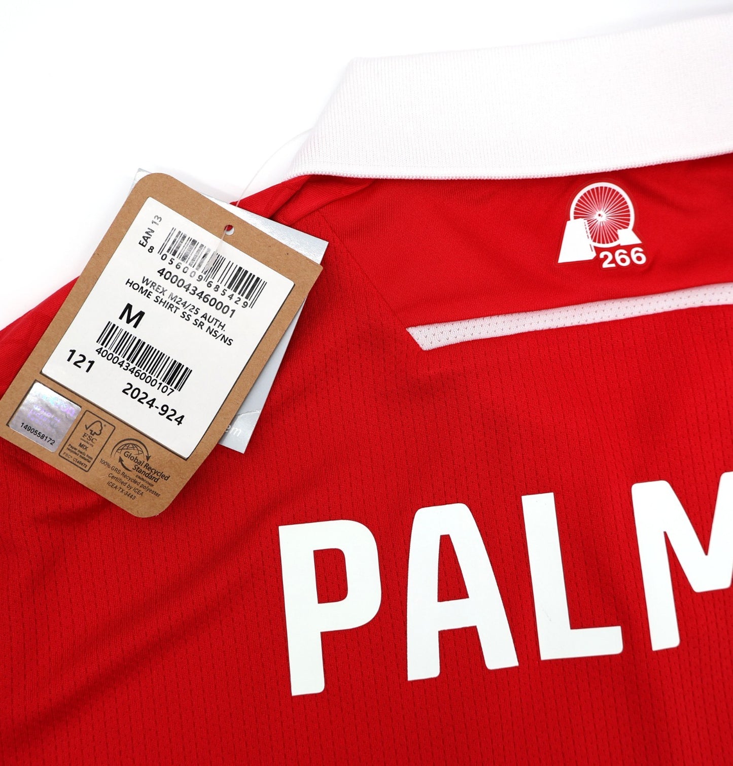 BNWT 2024 2025 WREXHAM A.F.C MACRON HOME SHIRT PALMER 9 + PATCHES / MEDIUM