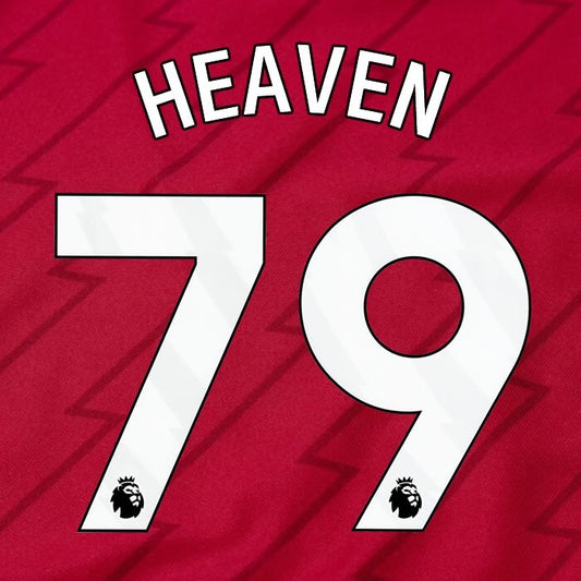 ARSENAL 2023/24 HEAVEN 79 OFFICIAL AVERY DENNISON WHITE PLAYER SIZE NAME SET