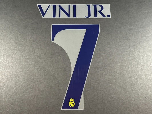 2023 2024 AVERY DENNISON REAL MADRID VINI JR. 7 HOME PLAYER SIZE NAMESET