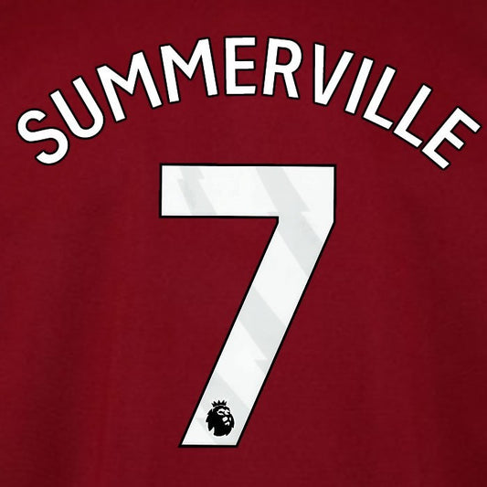 2025 2026 WEST HAM SUMMERVILE 7 OFFICIAL WHITE HOME PLAYER SIZE NAMESET