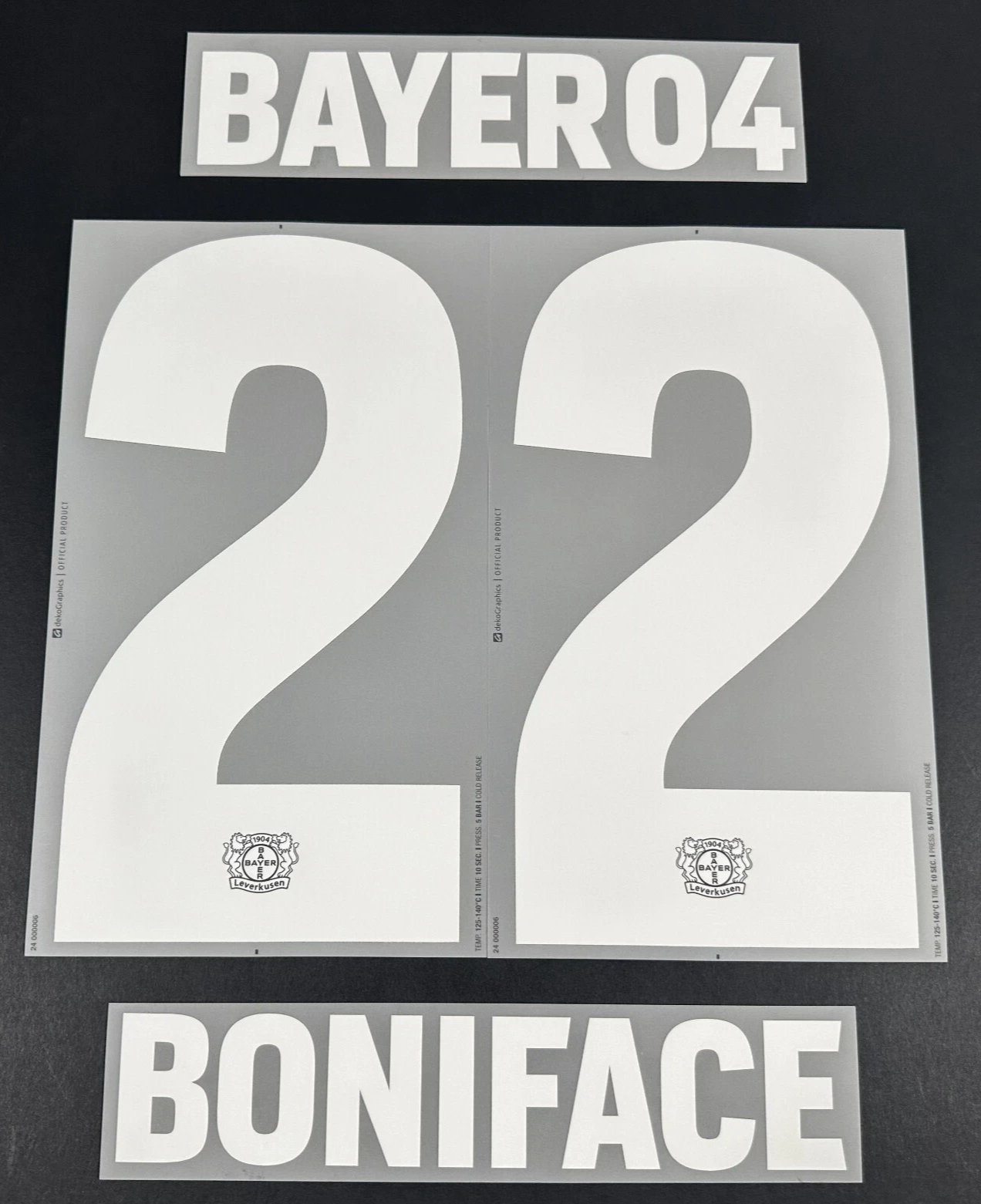 23 / 24 DekoGraphics BAYER LEVERKUSEN BONIFACE 22 3RD THIRD PLAYER SIZE NAME SET