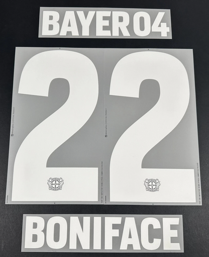 23 / 24 DekoGraphics BAYER LEVERKUSEN BONIFACE 22 3RD THIRD PLAYER SIZE NAME SET