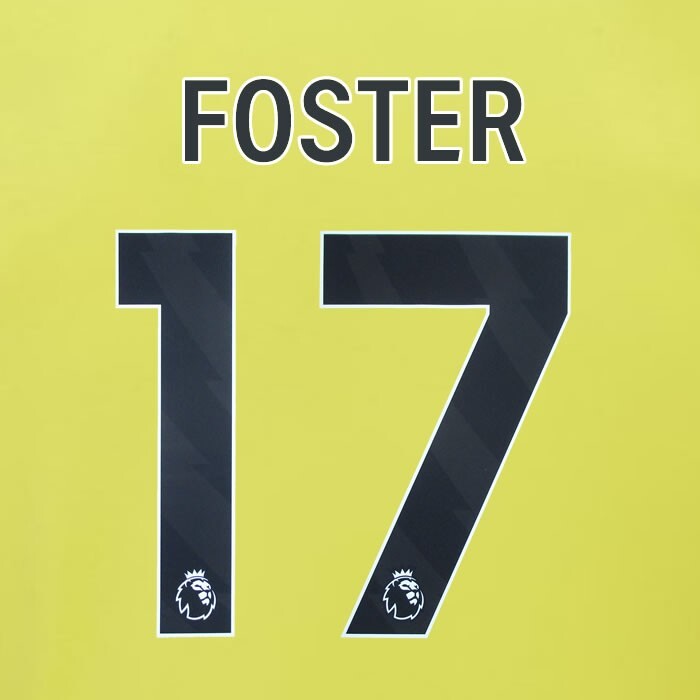 2023 2024 BURNLEY FOSTER 17 OFFICIAL BLACK AWAY PLAYER SIZE NAMESET