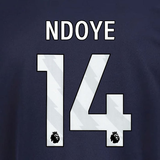 2025 2026 OFFICIAL NOTTINGHAM NDOYE 14 WHITE 3RD PLAYER SIZE NAMESET