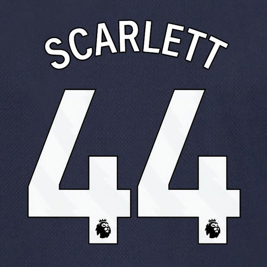 SPURS 2023 2024 SCARLETT 44 AVERY DENNISON WHITE AWAY PLAYER SIZE NAME SET