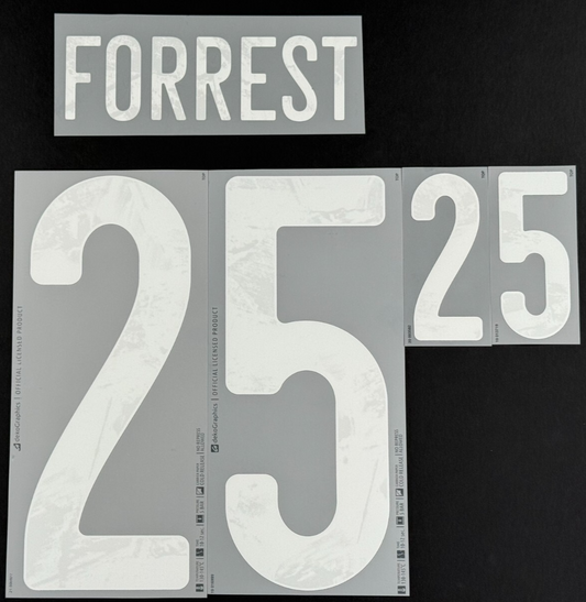 SCOTLAND 2020-2021 OFFICIAL DEKO GRAPHICS FORREST 25 HOME PLAYER SIZE NAME SET
