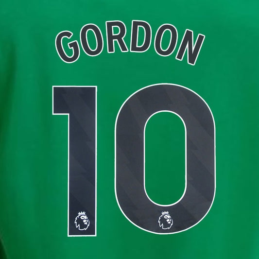 2023 2024 NEWCASTLE GORDON 10 OFFICIAL BLACK AWAY PLAYER SIZE NAME SET