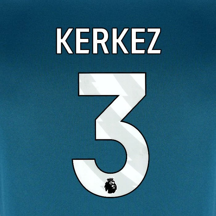 2024 2025 BOURNEMOUTH KERKEZ 3 WHITE 3RD PLAYER SIZE NAME SET