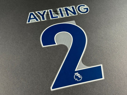 LEEDS UNITED 2022 2023 AYLING 2 OFFICIAL AVERY BLUE PLAYER SIZE NAME SET