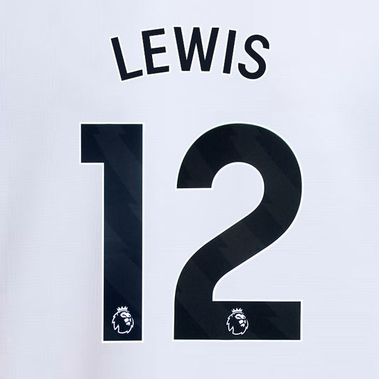 2024 2025 NEWCASTLE LEWIS 12 OFFICIAL BLACK 3RD PLAYER SIZE NAME SET