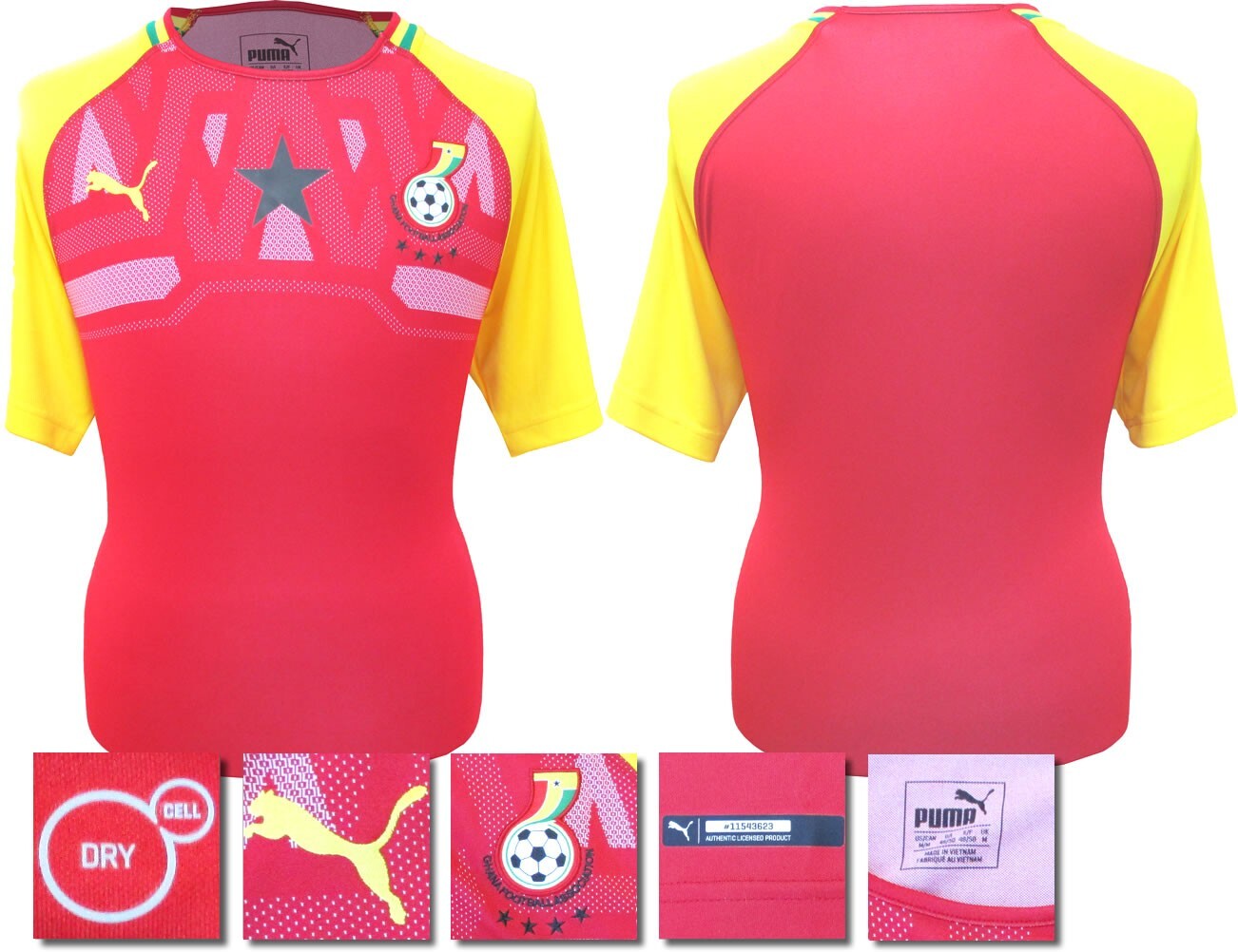 BRAND NEW PUMA GHANA 2018 2019 HOME FOOTBALL SHIRT MEN'S SMALL