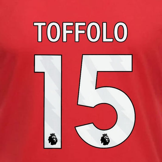 2023 2024 OFFICIAL NOTTINGHAM TOFFOLO 15 WHITE HOME PLAYER SIZE NAMESET