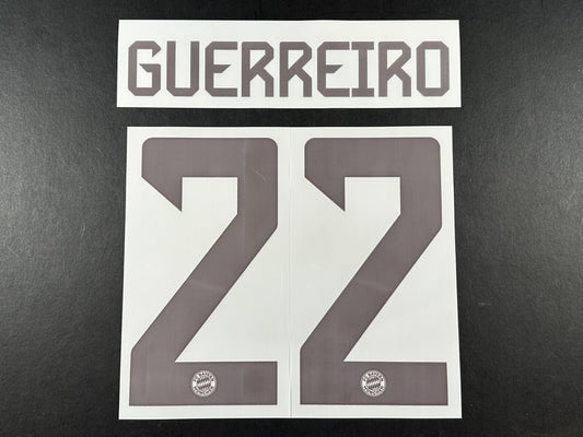 2024 2025 OFFICIAL BAYERN GUERREIRO 22 HOME DARK RED PLAYER SIZE NAMESET