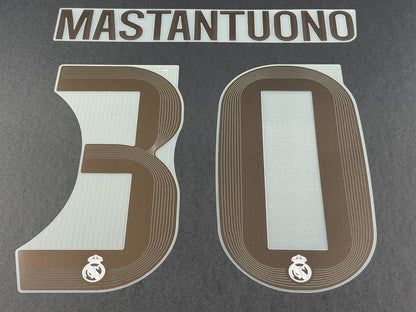 2025 2026 REAL MADRID MASTANTUONO 30 OFFICIAL HOME PLAYER SIZE NAME SET