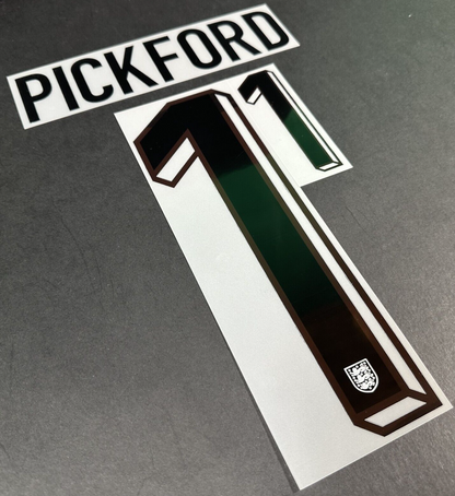 ENGLAND 2024-2025 OFFICIAL SPORTING ID PICKFORD 1 HOME PLAYER SIZE NAME SET