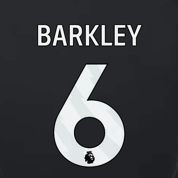 2023 2024 LUTON TOWN OFFICIAL BARKLEY 6 WHITE 3RD PLAYER SIZE NAMESET