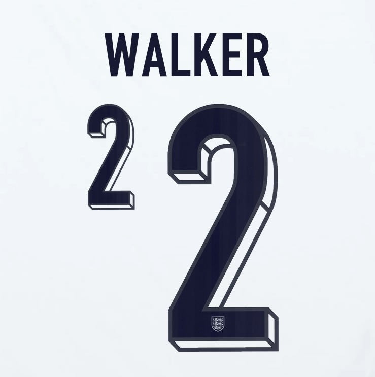 2024 2025 OFFICIAL ENGLAND WALKER 2 HOME PLAYER SIZE NAME SET