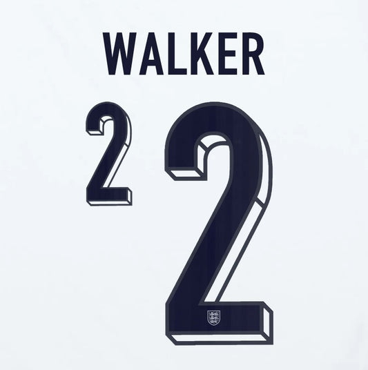 2024 2025 OFFICIAL ENGLAND WALKER 2 HOME PLAYER SIZE NAME SET