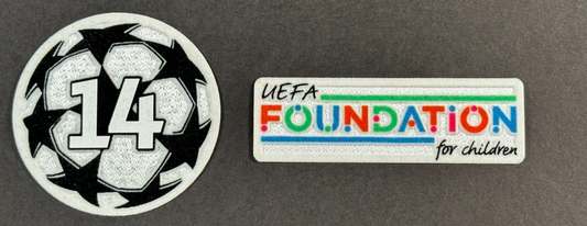 REAL MADRID 14 X  SLEEVE PATCH + PLAYER ISSUE UEFA FOUNDATION PATCH OFFICIAL