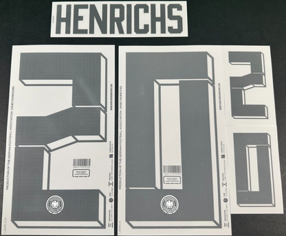 GERMANY 2024-2025 OFFICIAL NAME & NUMBERING HENRICHS 20 HOME PLAYER SIZE NAMESET