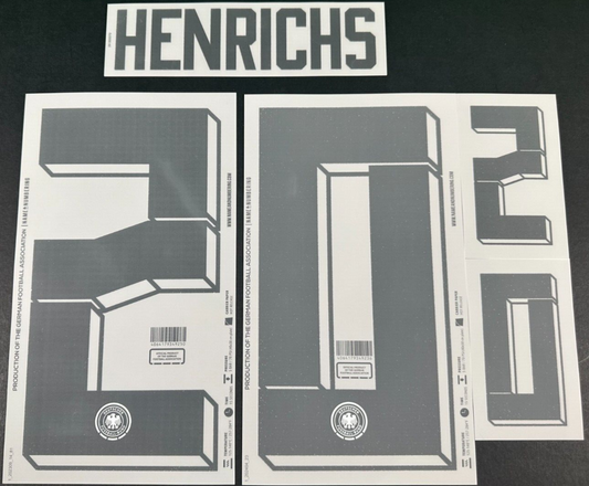 GERMANY 2024-2025 OFFICIAL NAME & NUMBERING HENRICHS 20 HOME PLAYER SIZE NAMESET