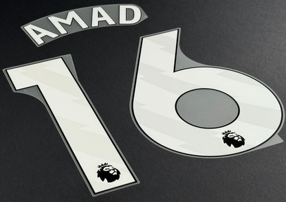 MAN UTD 2025 2026 AMAD 16 OFFICIAL AVERY DENNISON WHITE PLAYER SIZE NAME SET