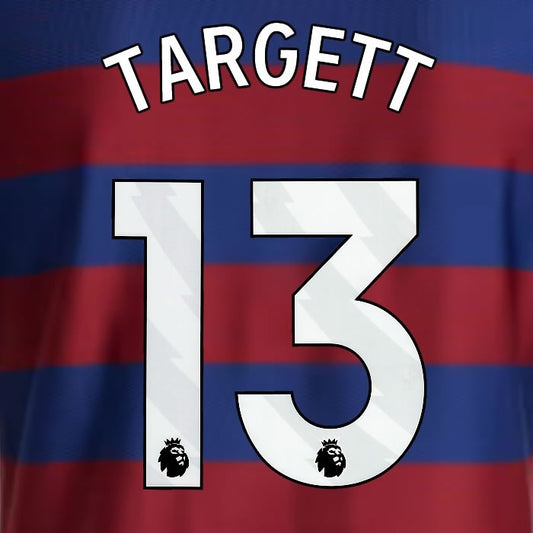 2024 2025 NEWCASTLE TARGETT 13 OFFICIAL WHITE AWAY PLAYER SIZE NAME SET
