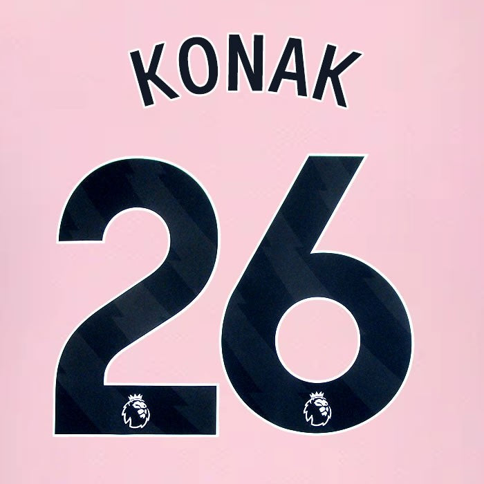 2024 2025 BRENTFORD KONAK 26 OFFICIAL BLACK AWAY PLAYER SIZE NAMESET