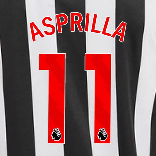 2023 2024 NEWCASTLE ASPRILLA 11 OFFICIAL RED HOME PLAYER SIZE NAME SET
