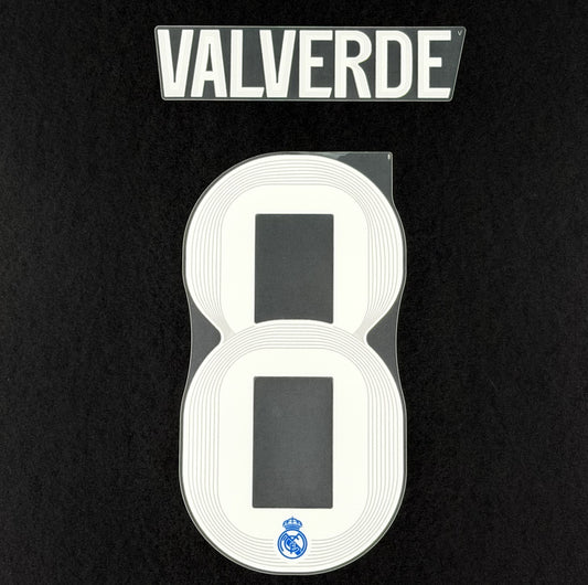 2025 2026 REAL MADRID VALVERDE 8 OFFICIAL 3RD KIDS SIZE NAMESET