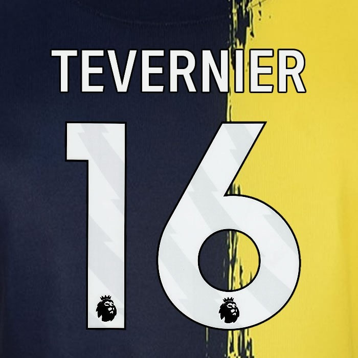 2023 2024 BOURNEMOUTH TAVERNIER 16 WHITE 3rd PLAYER SIZE NAME SET