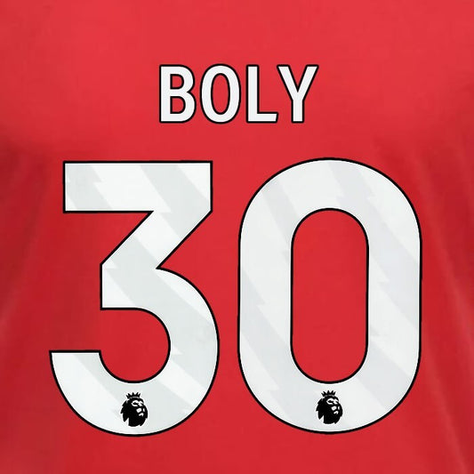 2023 2024 OFFICIAL NOTTINGHAM BOLY 30 WHITE HOME PLAYER SIZE NAMESET