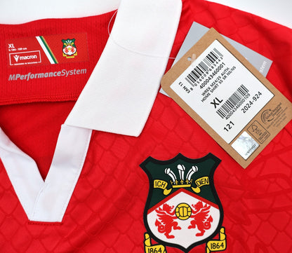 BNWT 2024 2025 WREXHAM A.F.C MACRON HOME SHIRT SMITH 28 + PATCHES / XL
