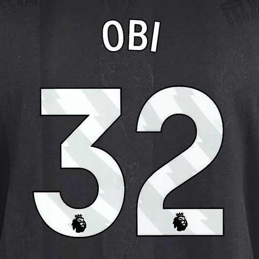 2025 2026 MANCHESTER UNITED OBI 32 3RD WHITE PLAYER SIZE NAMESET