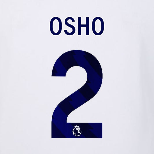 2023 2024 LUTON TOWN OFFICIAL OSHO 2 BLUE AWAY PLAYER SIZE NAMESET