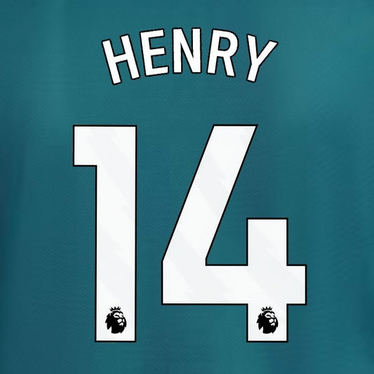 2023 2024 ARSENAL HENRY 14 WHITE 3RD OFFICIAL PLAYER SIZE NAME SET
