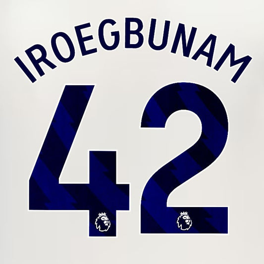 2024 2025 EVERTON IROEGBUNAM 42 OFFICIAL BLUE 3RD PLAYER SIZE NAMESET