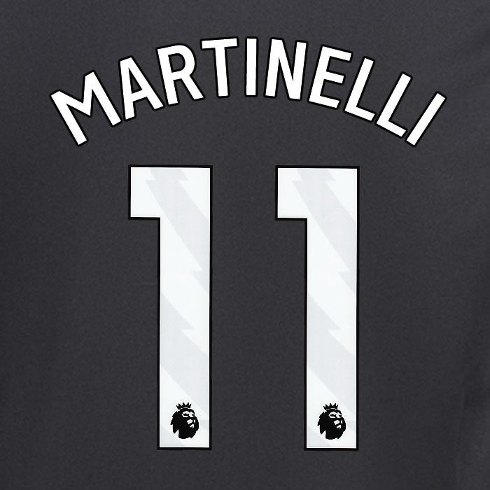 2024 2025 ARSENAL MARTINELLI 11 WHITE AWAY OFFICIAL PLAYER SIZE NAMESET