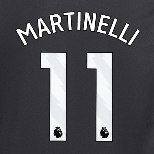 2024 2025 ARSENAL MARTINELLI 11 WHITE AWAY OFFICIAL PLAYER SIZE NAMESET