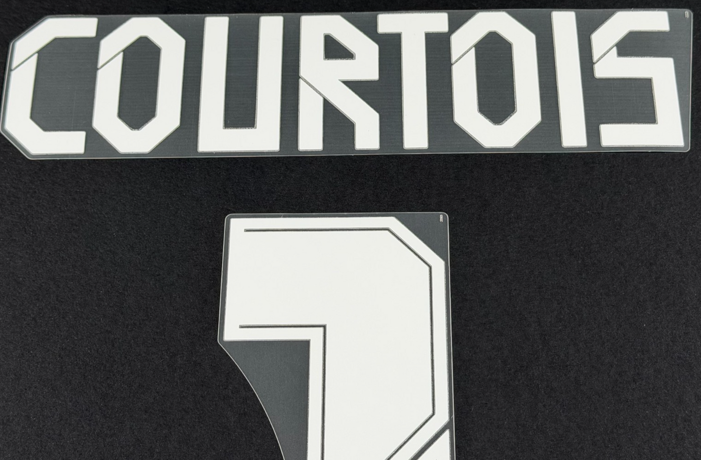 2021 2022 REAL MADRID COURTOIS 1 WHITE AWAY 3RD PLAYER SIZE NAMESET 260MM