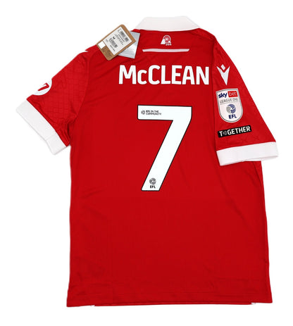 BNWT 2024 2025 WREXHAM A.F.C MACRON HOME SHIRT McCLEAN 7 + PATCHES / MEDIUM