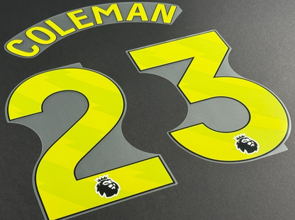 2024 2025 EVERTON COLEMAN 23 OFFICIAL YELLOW AWAY PLAYER SIZE NAMESET