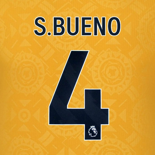 2025 2026 WOLVES HOME BLACK S. BUENO 4 OFFICIAL PLAYER SIZE NAMESET