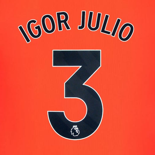 2023 2024 BRIGHTON IGOR JULIO 3 OFFICIAL BLACK 3RD PLAYER SIZE NAME SET