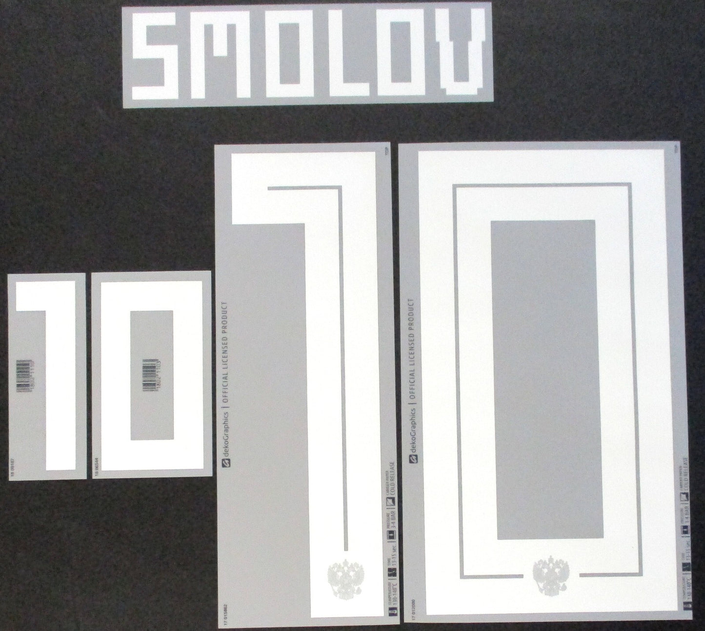 RUSSIA 2018 2019 OFFICIAL SMOLOV 10 WHITE PLAYER SIZE NAMESET 260MM