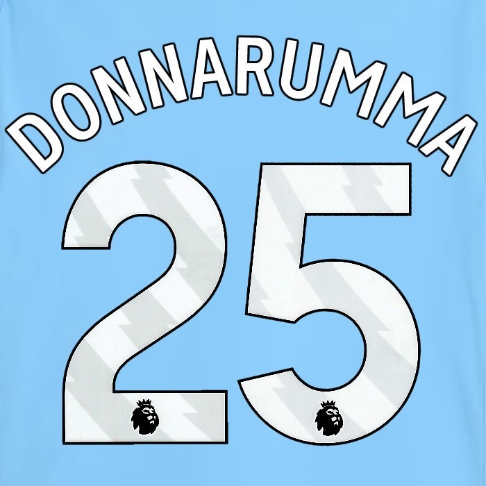 2025 2026 MANCHESTER CITY DONNARUMMA 25 WHITE HOME PLAYER SIZE NAME SET