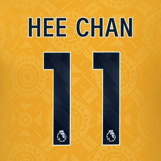 2025 2026 WOLVES HOME BLACK HEE CHAN 11 OFFICIAL PLAYER SIZE NAMESET