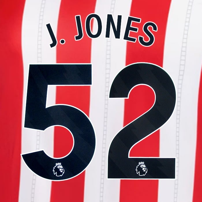 2025 2026 OFFICIAL SUNDERLAND J JONES 52 BLACK HOME PLAYER SIZE NAME SET