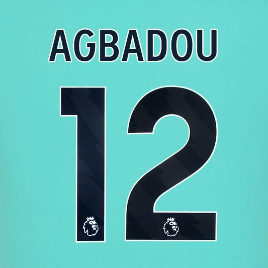2025 2026 WOLVES AWAY BLACK AGBADOU 12 OFFICIAL PLAYER SIZE NAMESET